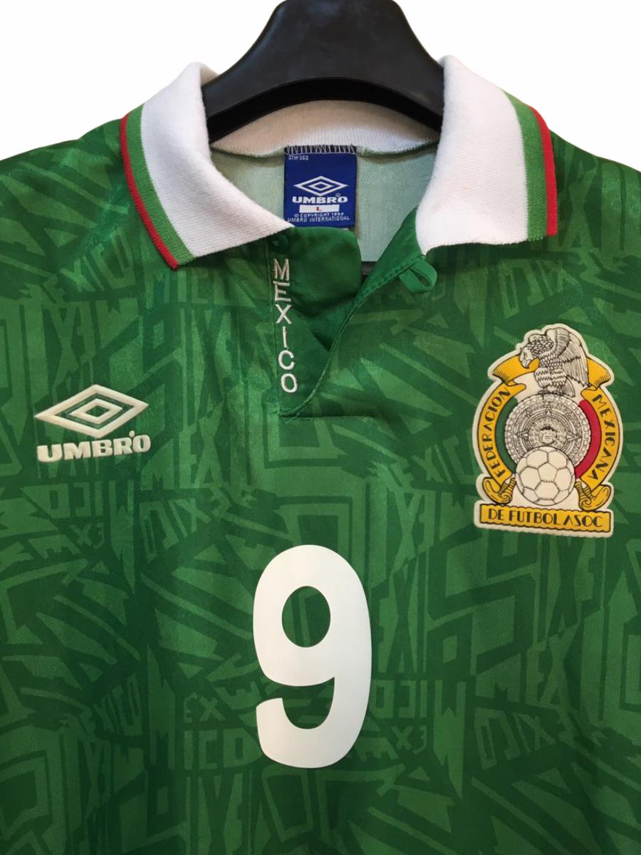 Hugo Sanchez Mexico Umbro 1993 COPA AMERICA Home Soccer Jersey Shirt  Camiseta BNWT M