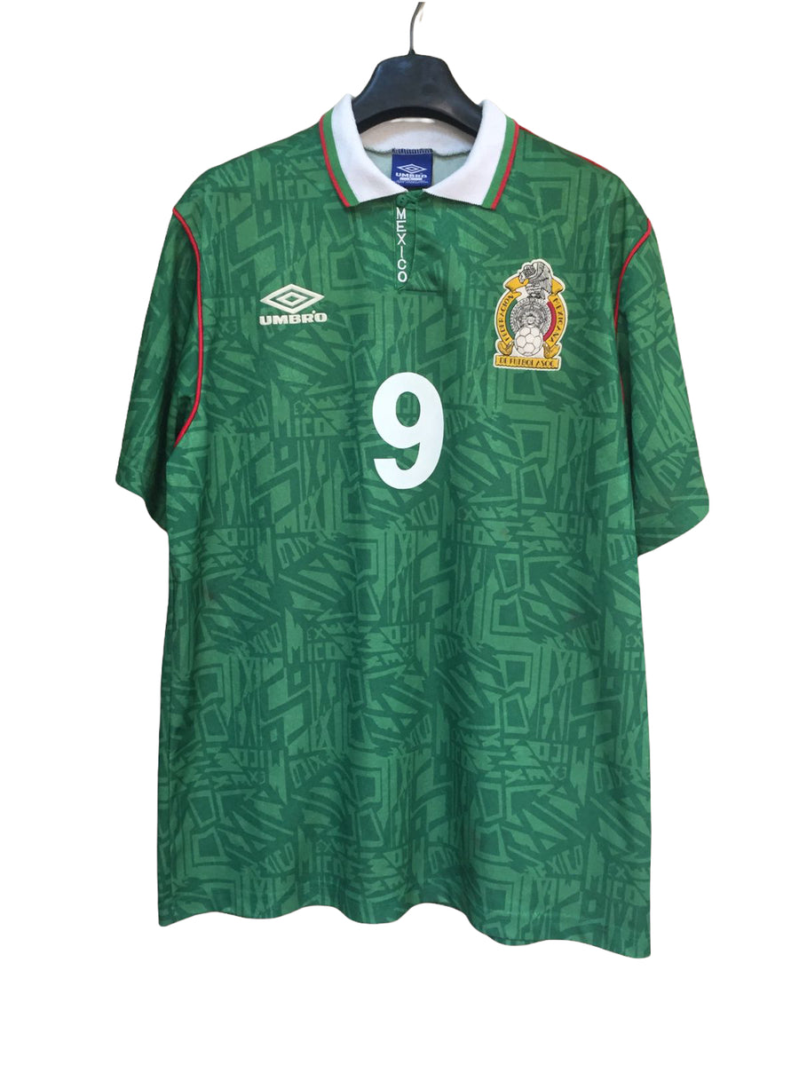 Hugo Sanchez Mexico Umbro 1993 COPA AMERICA Home Soccer Jersey Shirt  Camiseta BNWT M