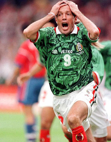 1997 Mexico Confia Aba Sport Calendario Azteca Away White Pelaez Match Issue (L)