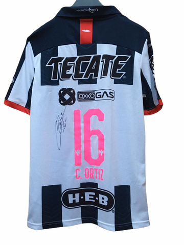 2019 Rayados Monterrey Pink Match Issue Firmado Signed Celso Ortiz (M)