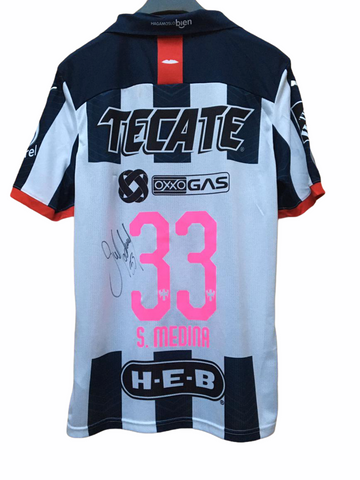 2019 Rayados Monterrey Pink Match Issue Firmado Signed Stefan Medina (M)