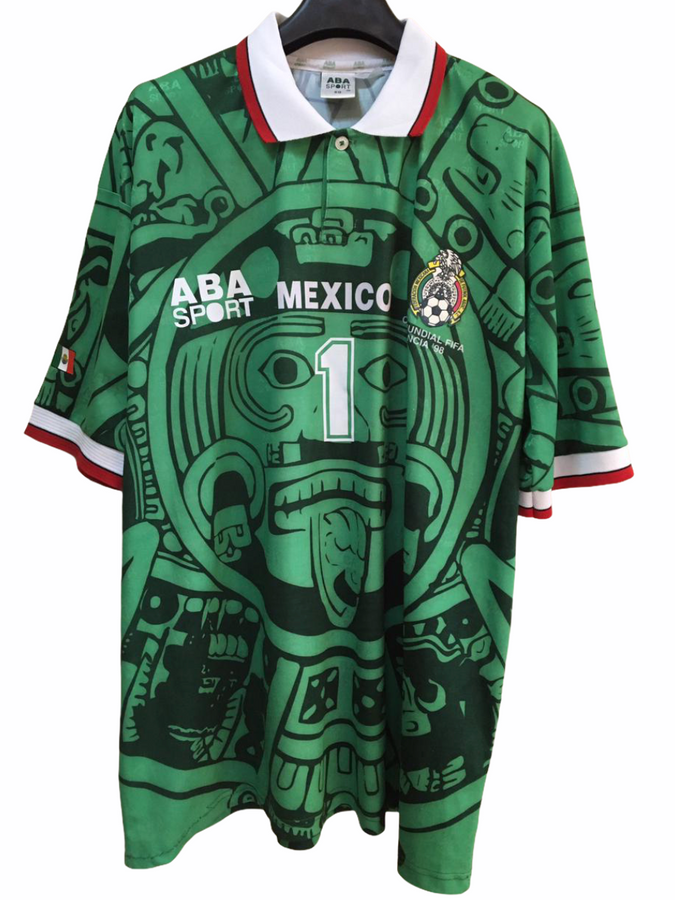 1998 Mexico Aztec Calendar Jorge Campos Authentic (XL) – Proper Soccer