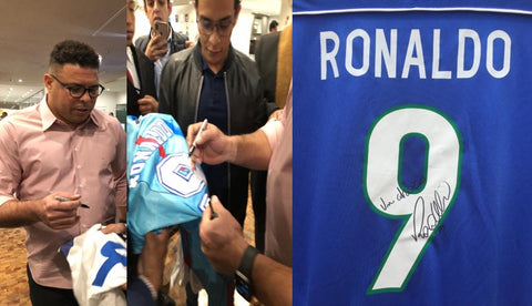 1998 Brasil Ronaldo Home Nike Firmado Signed (M)