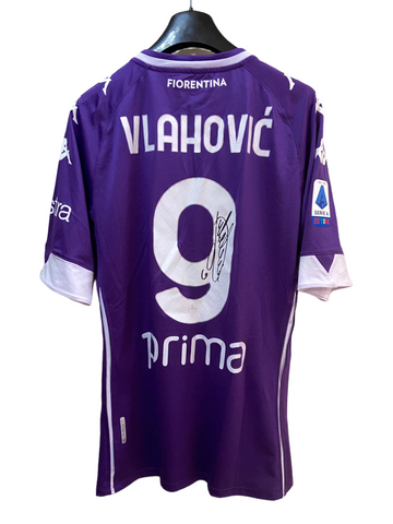 2022 Fiorentina Kappa Match Issue Purple Italia Signed Vlahovic (XL)