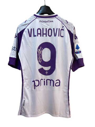2021 Fiorentina Kappa Match Issue White Italia Signed Vlahovic (XL)