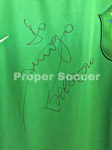 1998 Brazil GK Goalkeeper Autographed Signed Roberto Rivelino (L)