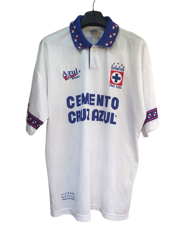 1995 Cruz Azul Away Authentic Azul Sport (L)