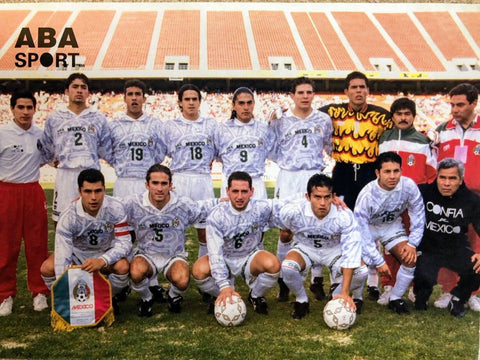 1997 Mexico Calendario Azteca Away Authentic Aba Sport Hernandez Blanco (L)